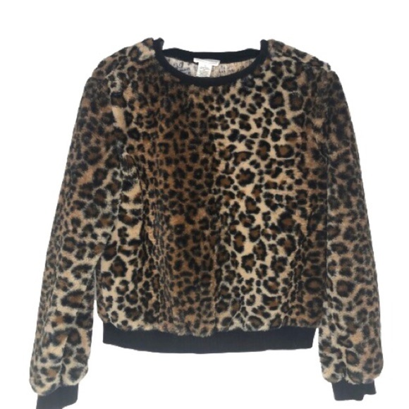For the Republic Fuzzy Animal Print top Small - Picture 1 of 4